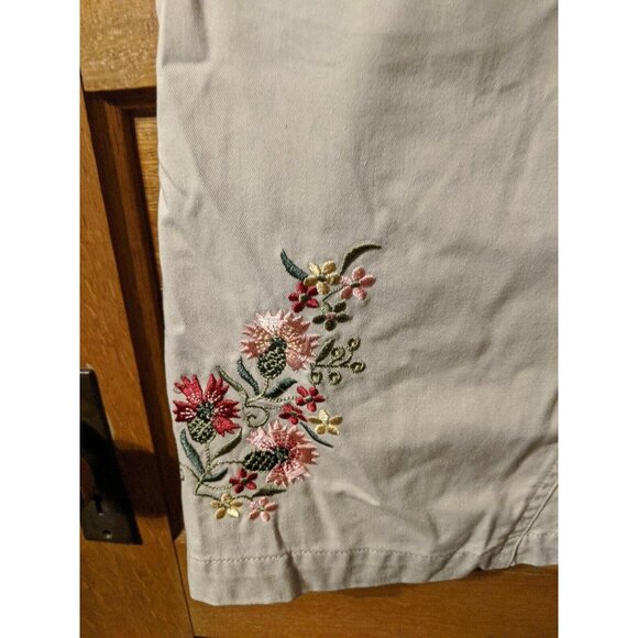 Xhilaration Juniors Size 11 Skirt Khaki Tan Embroidered Floral Womens - Picture 2 of 6